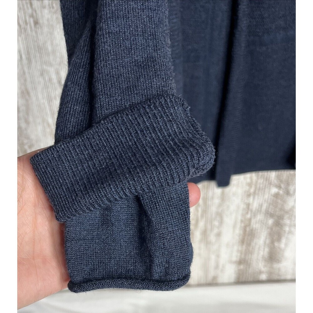 Lululemon Merino Wool-Blend Ribbed Long Sleeve Wrap Sweater Cardigan Blue Sz 8 - Picture 6 of 16